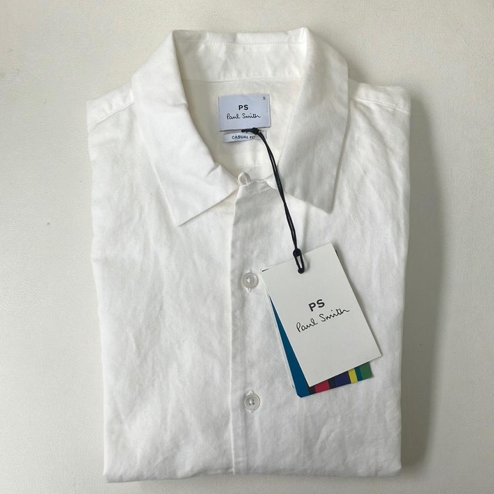 Paul Smith men’s casual linen cotton blend short sleeve shirt BNWT